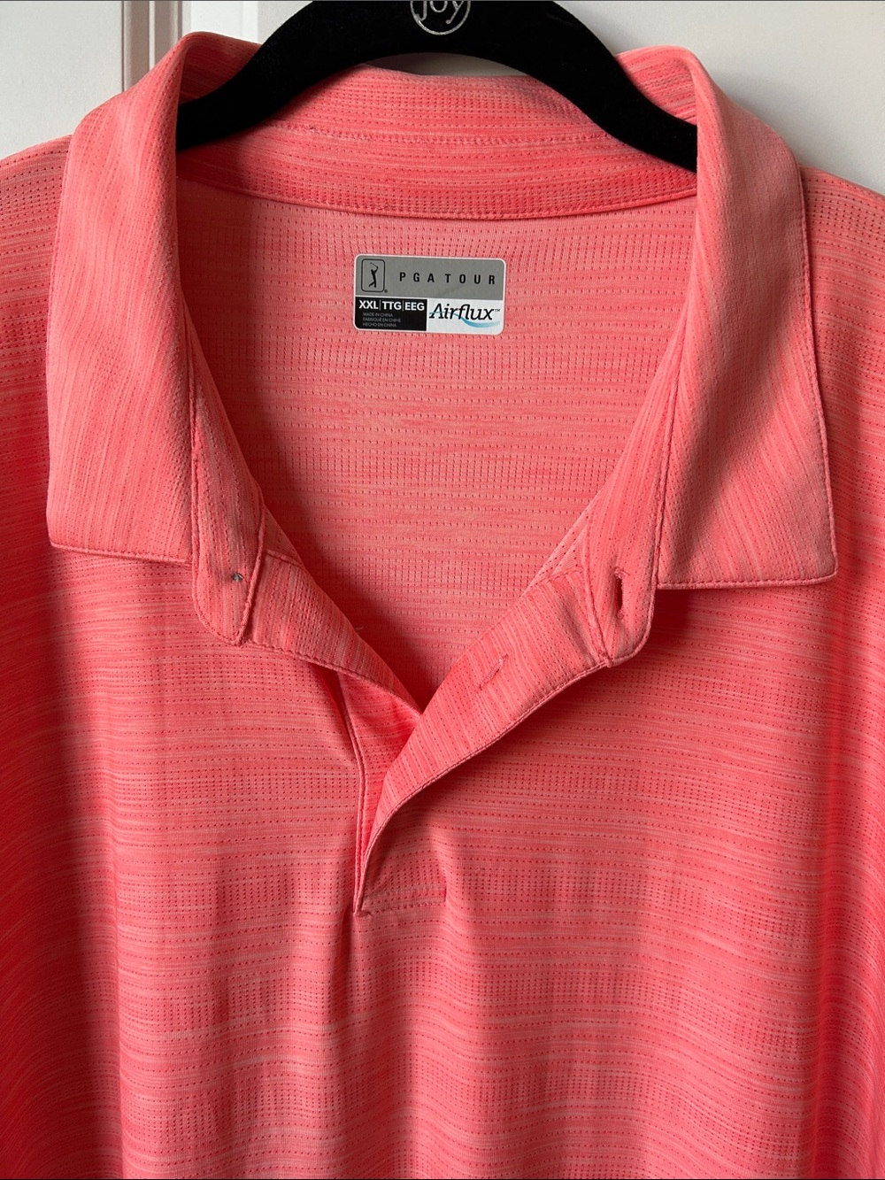 PGA Tour Airflux Men’s Coral Polo Shirt XXL - Picture 2 of 7